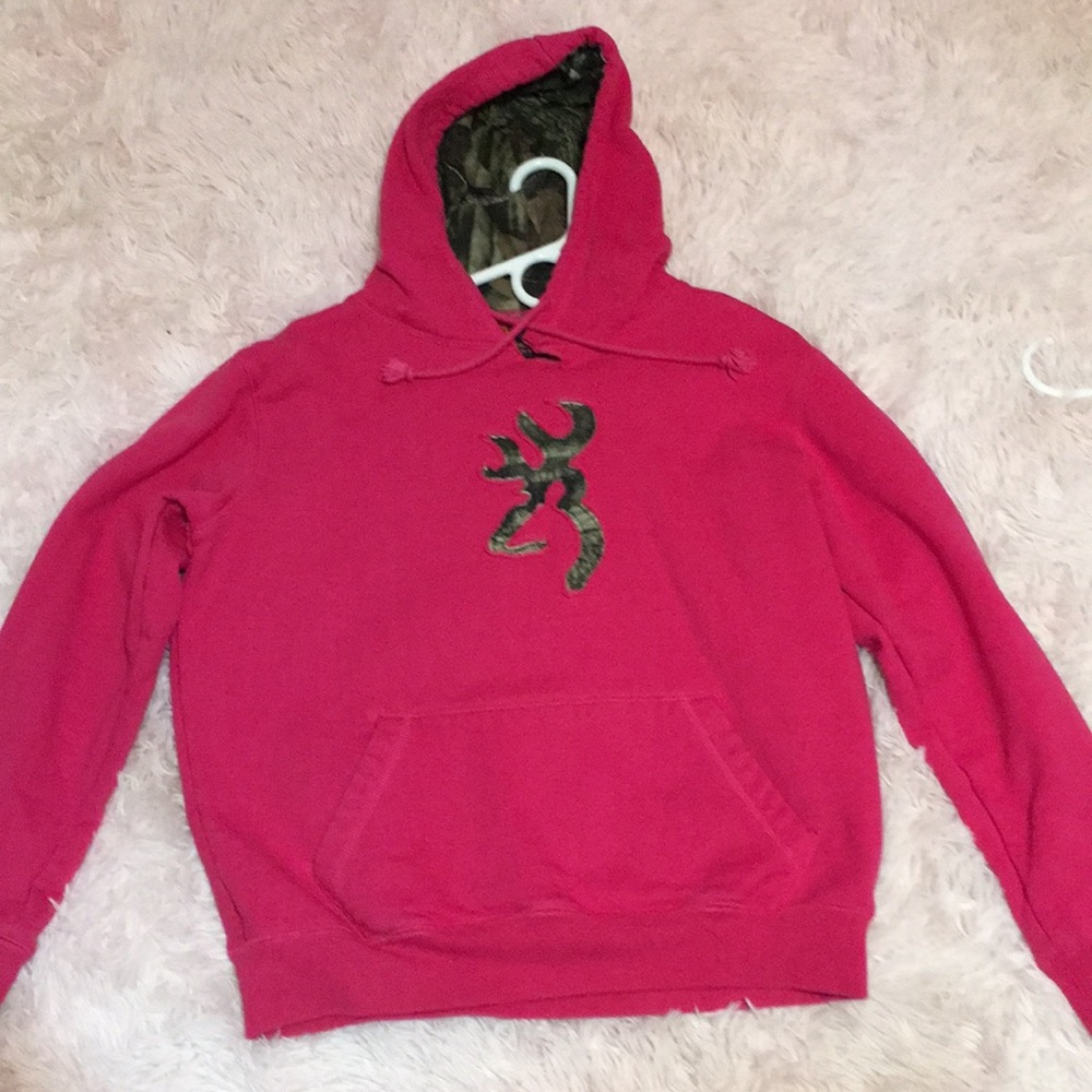 Dark pink browning hoodie